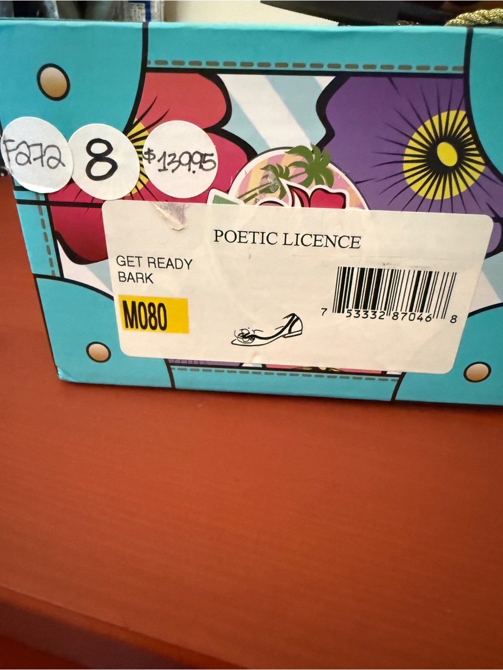 Poetic Licence Get Ready Bark Flats Size 8 Flocked Polka Dot Bow Ballet Shoes - Picture 5 of 5